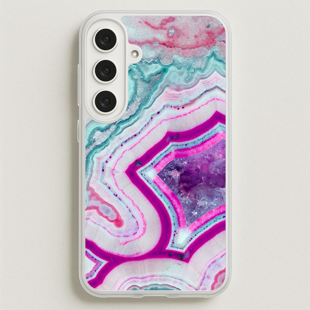 Purple Geode Pattern Phone Case for Galaxy S25FE