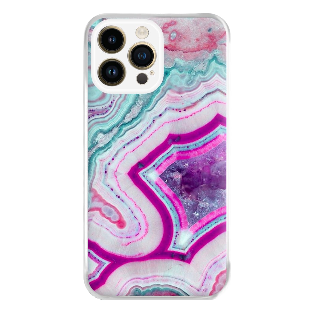 Purple Geode Pattern Phone Case for iPhone 14 Pro Max