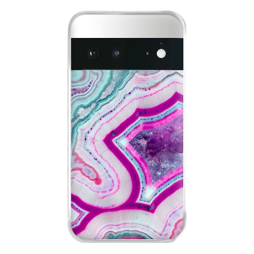 Purple Geode Pattern Phone Case for Google Pixel 6a