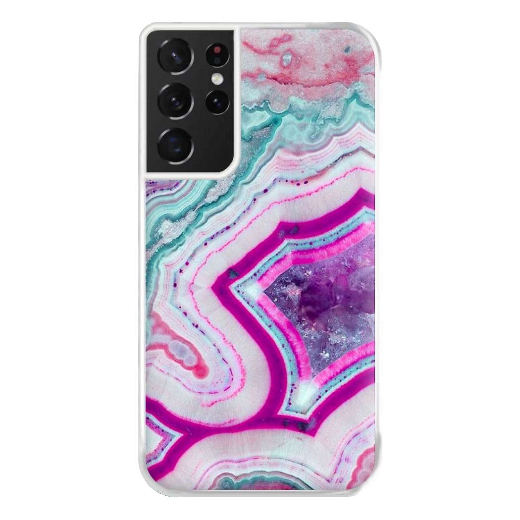 Purple Geode Pattern Phone Case for Galaxy S21 Ultra