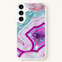 Purple Geode Pattern Phone Case for Galaxy S26 Plus