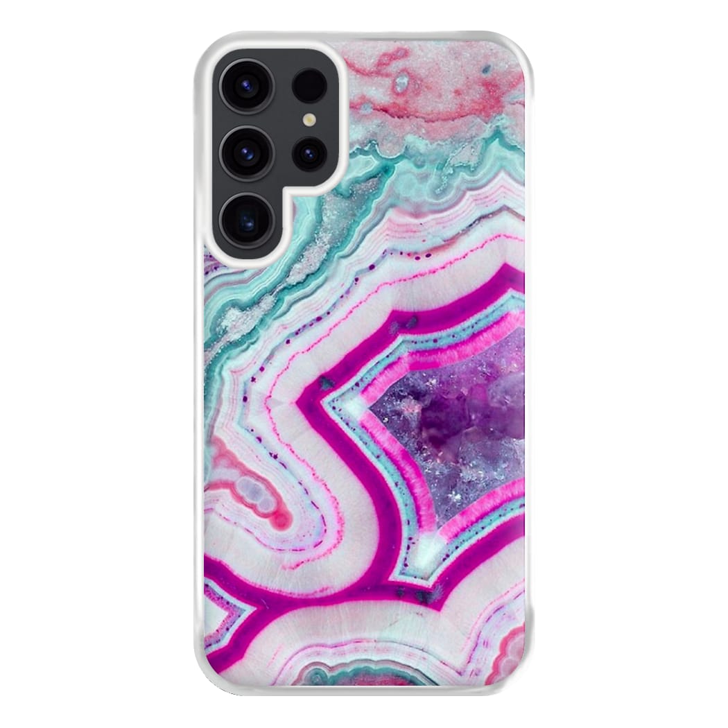 Purple Geode Pattern Phone Case for Galaxy S23 Ultra