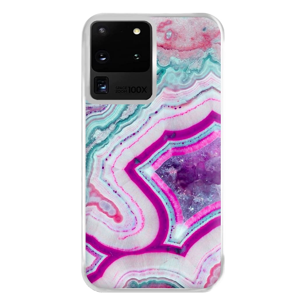 Purple Geode Pattern Phone Case for Galaxy S20 Ultra