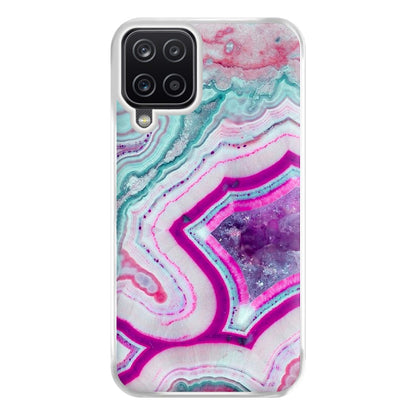 Purple Geode Pattern Phone Case for Galaxy A12