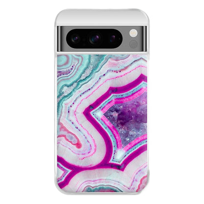 Purple Geode Pattern Phone Case for Google Pixel 8 Pro