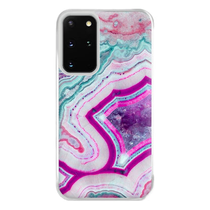 Purple Geode Pattern Phone Case for Galaxy S20 Plus