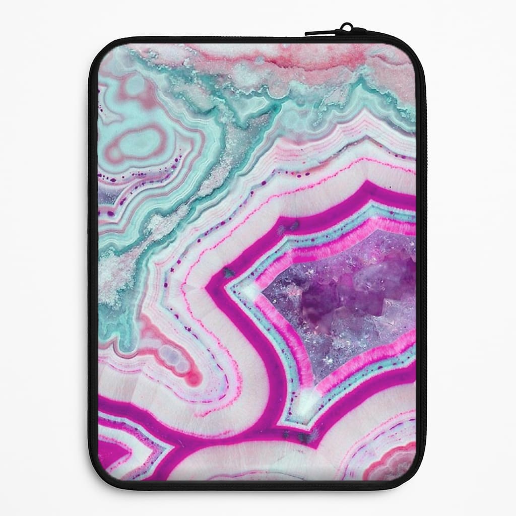Purple Geode Pattern Laptop Sleeve