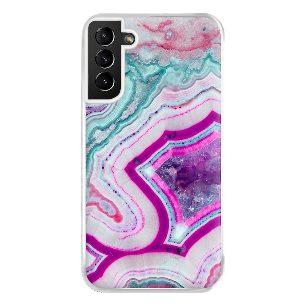 Purple Geode Pattern Phone Case for Galaxy S21 Plus