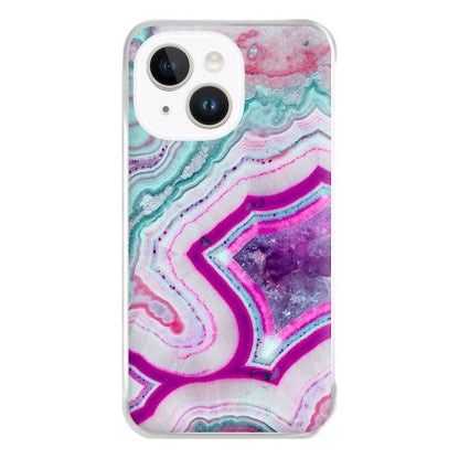 Purple Geode Pattern Phone Case for iPhone 14 Plus