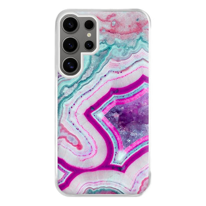 Purple Geode Pattern Phone Case for Galaxy S24 Ultra