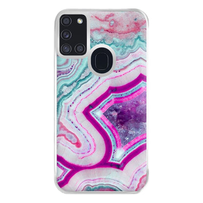 Purple Geode Pattern Phone Case for Galaxy A21s