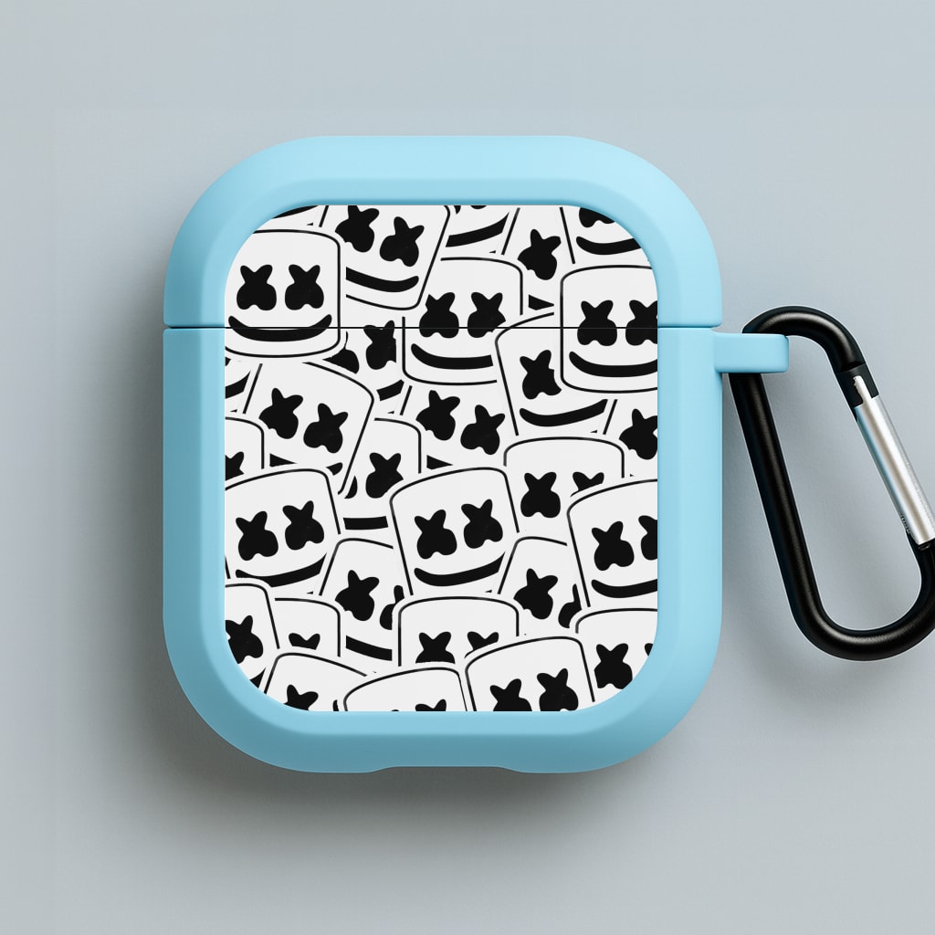 Collage - White Helmet DJ Blue AirPods Case