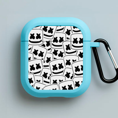 Collage - White Helmet DJ Blue AirPods Case