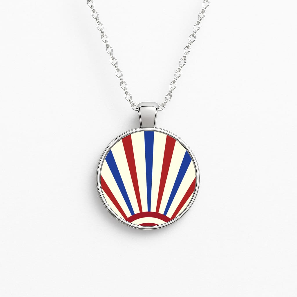Shield And Stripes Circle Necklace