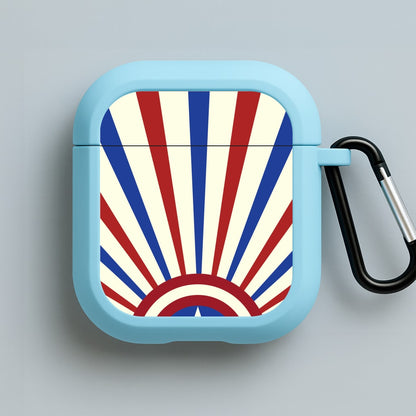 Shield And Stripes Blue AirPods Case