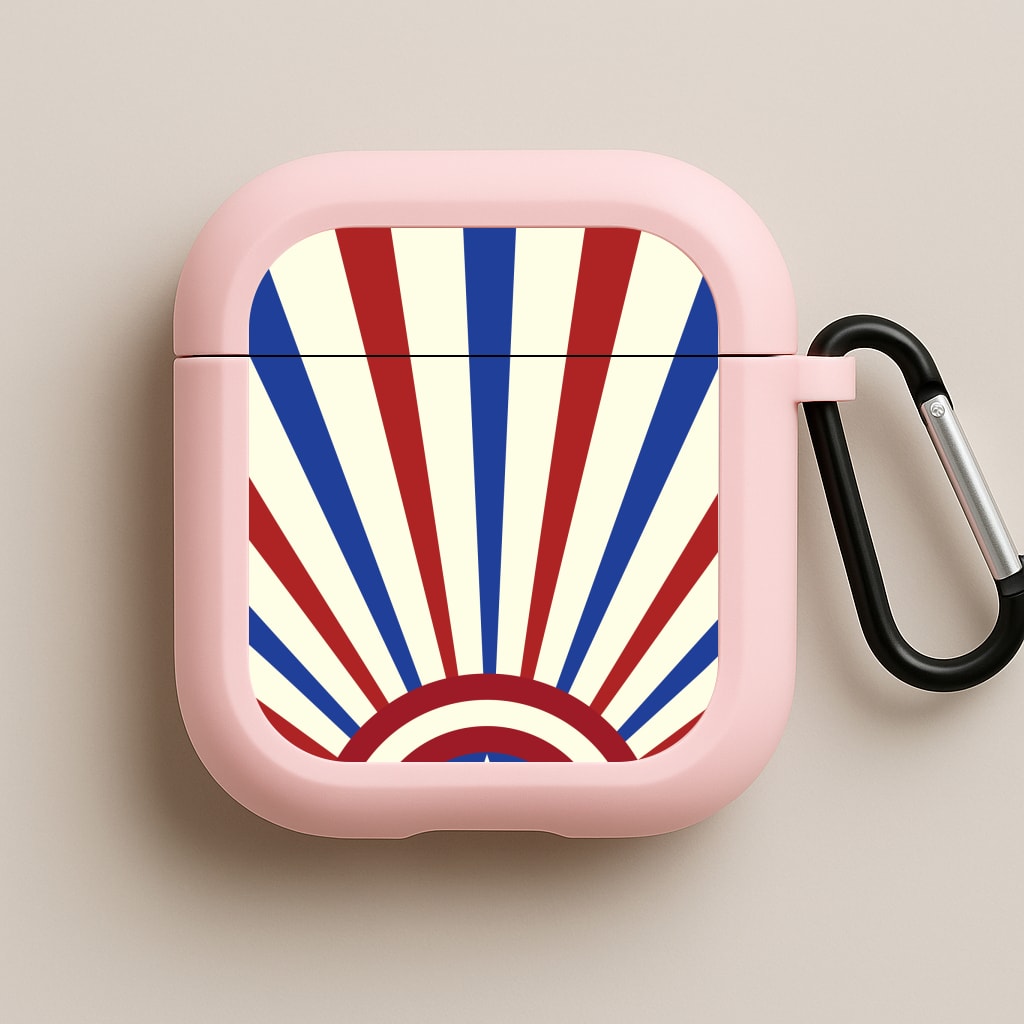 Shield And Stripes Pink AirPods Case
