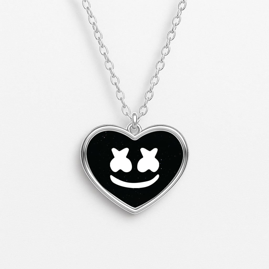 Black And White Helmet In Space  Necklace