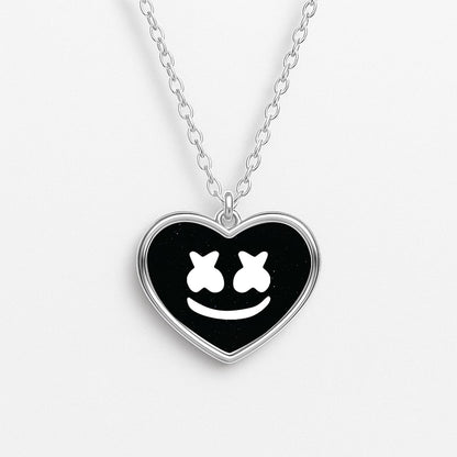 Black And White Helmet In Space  Necklace