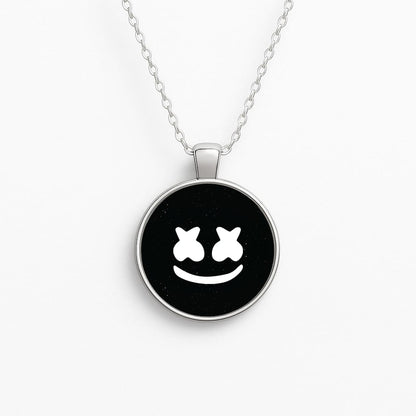 Black And White Helmet In Space  Necklace