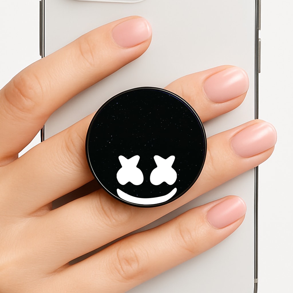 Black And White Helmet In Space  Phone Grip