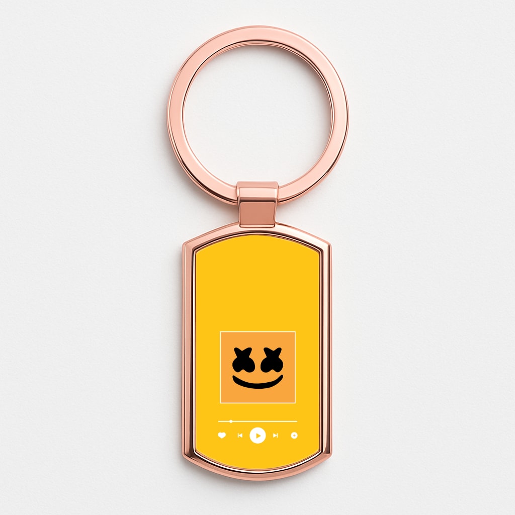 Helmet DJ Album Cover Rose Gold Keyring
