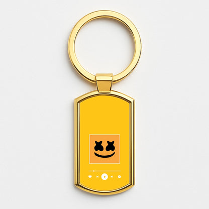 Helmet DJ Album Cover Gold Keyring