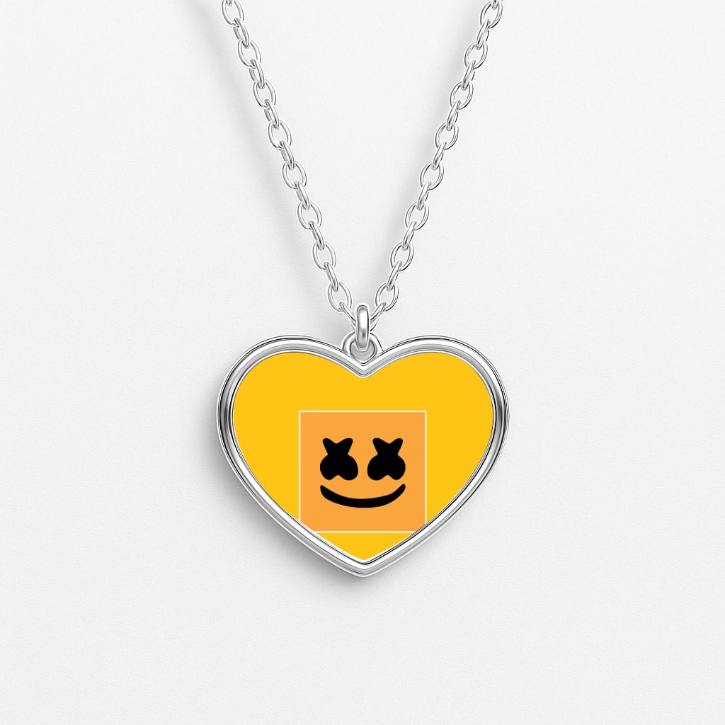 Helmet DJ Album Cover Heart Necklace