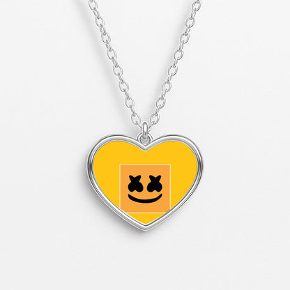Helmet DJ Album Cover Heart Necklace