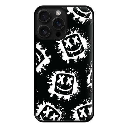 Black And White Helmet DJ Pattern Phone Case for iPhone 16 Pro Max