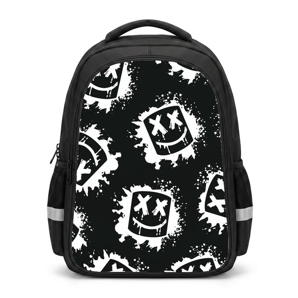 Black And White Helmet DJ Pattern Backpack