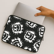 Black And White Helmet DJ Pattern Laptop Sleeve 2