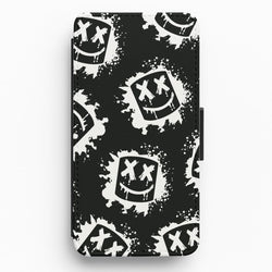 Black And White Helmet DJ Pattern Flip / Wallet Phone Case