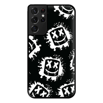 Black And White Helmet DJ Pattern Phone Case for Galaxy S21 Ultra
