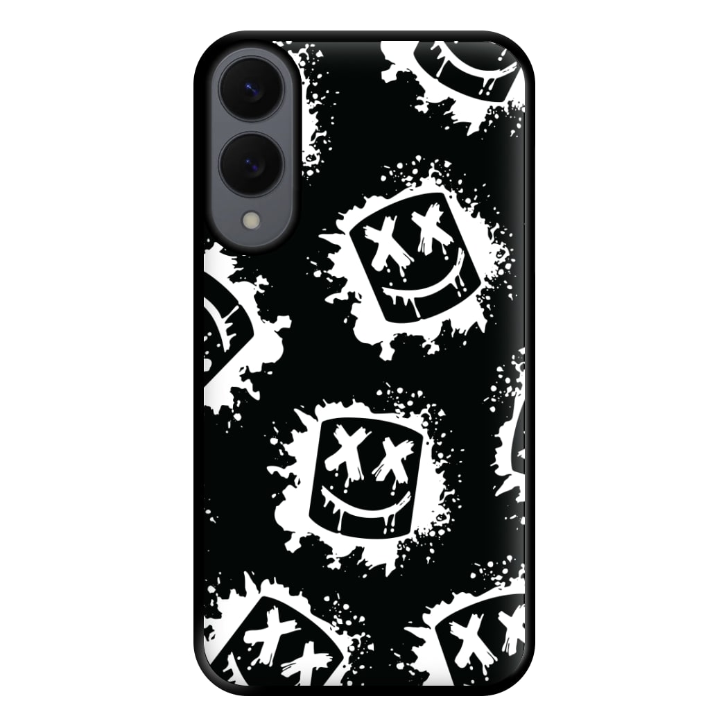 Black And White Helmet DJ Pattern Phone Case for Galaxy S25 Edge