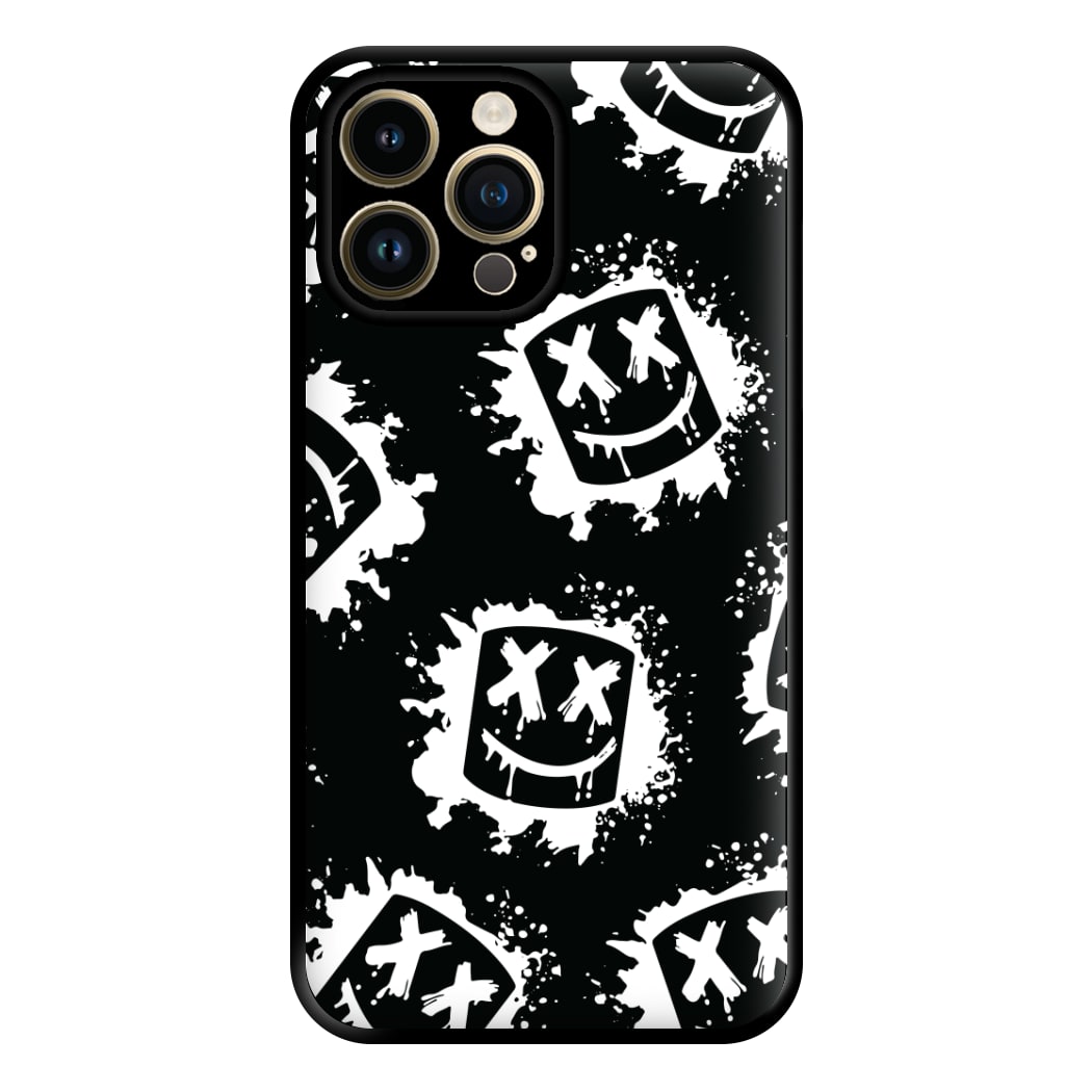 Black And White Helmet DJ Pattern Phone Case for iPhone 14 Pro Max
