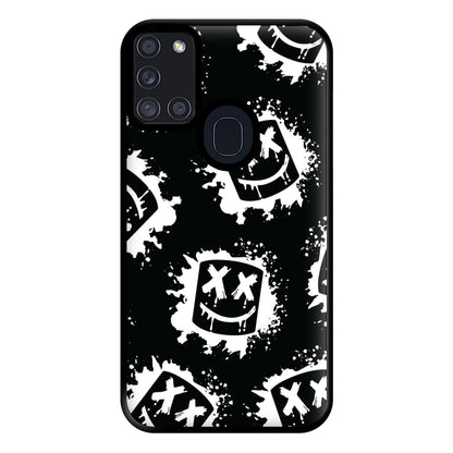 Black And White Helmet DJ Pattern Phone Case for Galaxy A21s