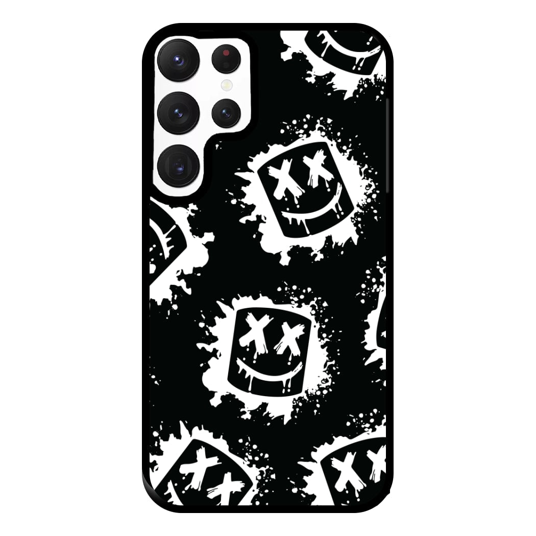 Black And White Helmet DJ Pattern Phone Case for Galaxy S22 Ultra