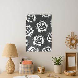 Black And White Helmet DJ Pattern Art Print
