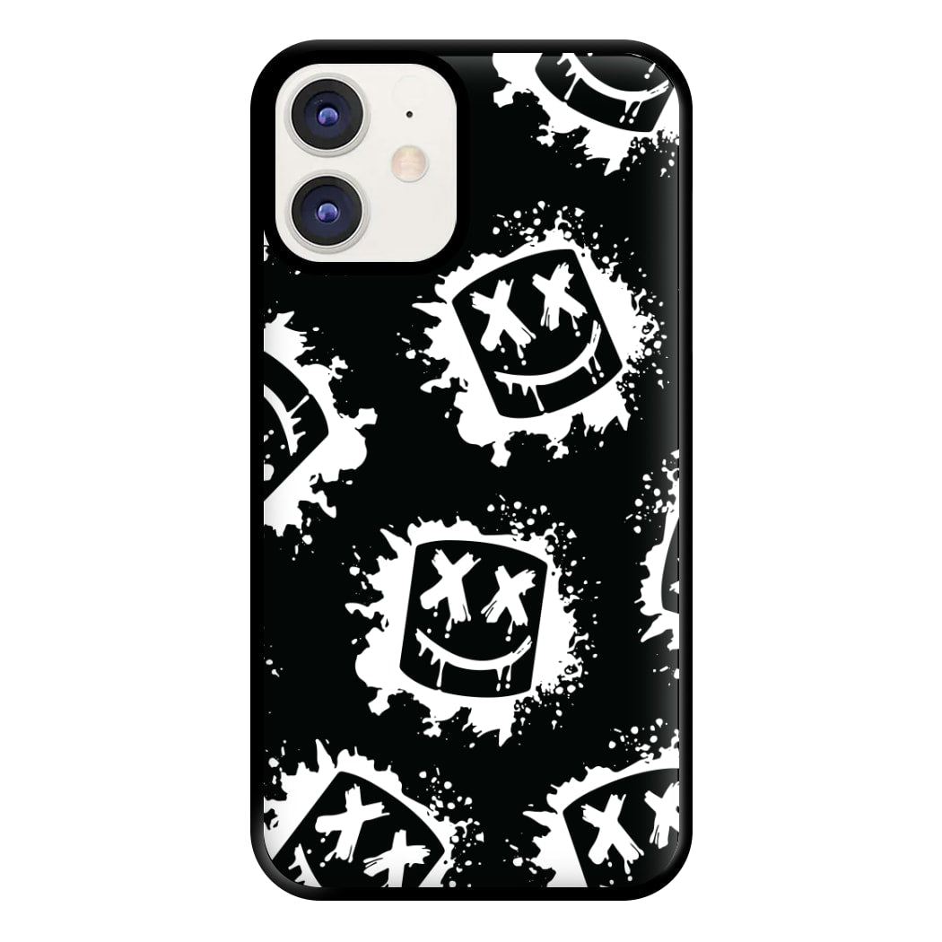 Black And White Helmet DJ Pattern Phone Case for iPhone 12 / 12 Pro