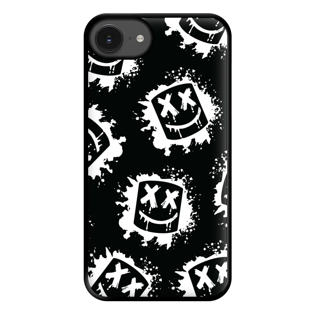 Black And White Helmet DJ Pattern Phone Case for iPhone 16e