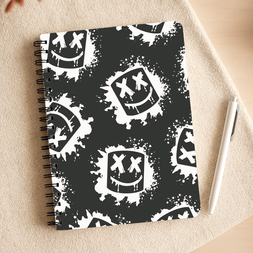 Black And White Helmet DJ Pattern Notepad