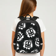 Black And White Helmet DJ Pattern Backpack 4