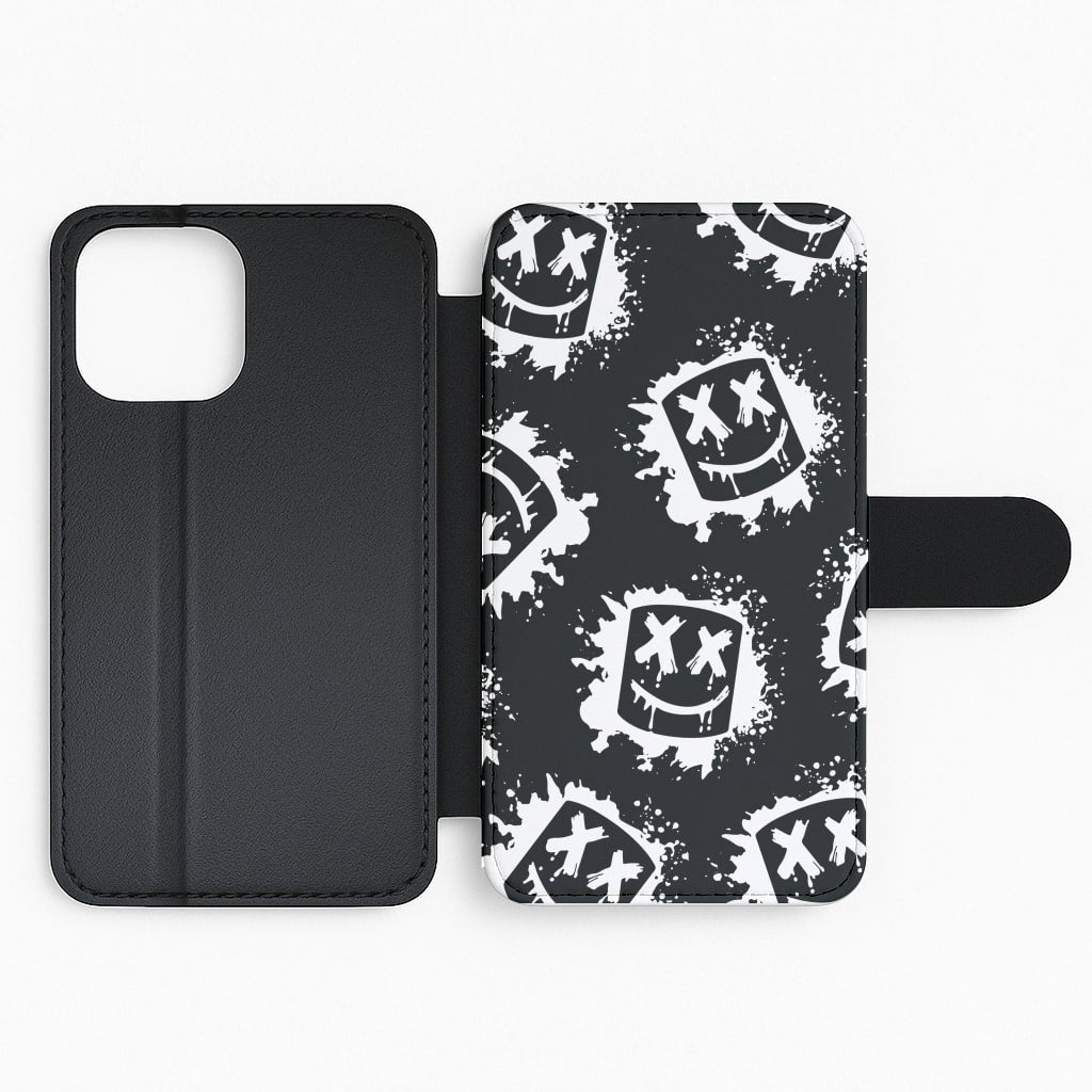Black And White Helmet DJ Pattern Flip Phone Case