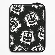 Black And White Helmet DJ Pattern Laptop Sleeve 1