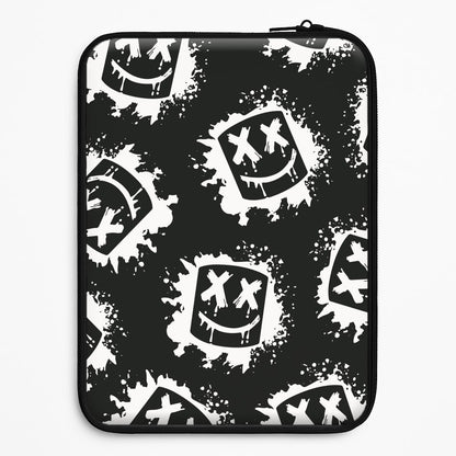 Black And White Helmet DJ Pattern Universal Laptop Sleeve
