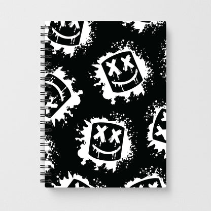 Black And White Helmet DJ Pattern Notebook