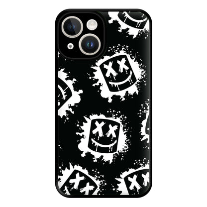 Black And White Helmet DJ Pattern Phone Case for iPhone 14