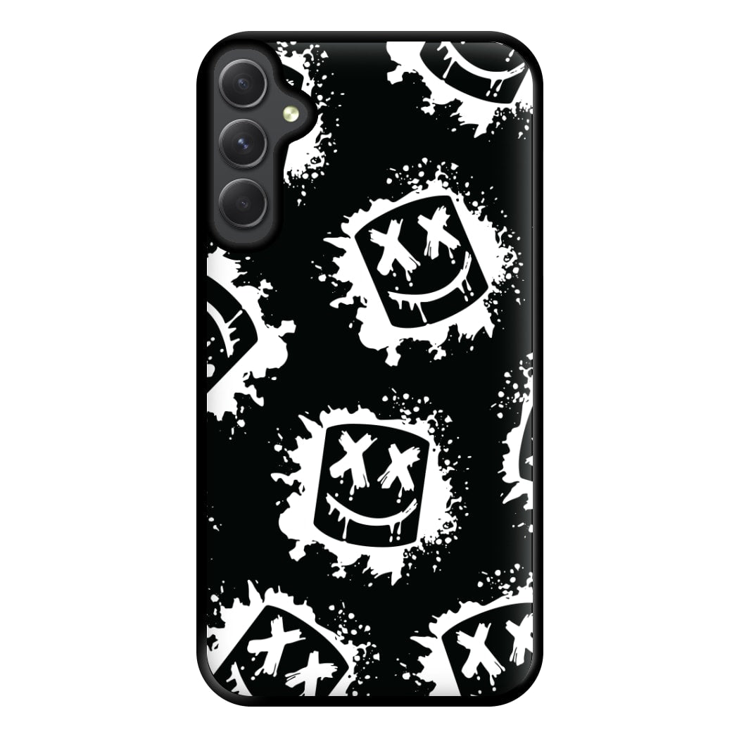 Black And White Helmet DJ Pattern Phone Case for Galaxy A54
