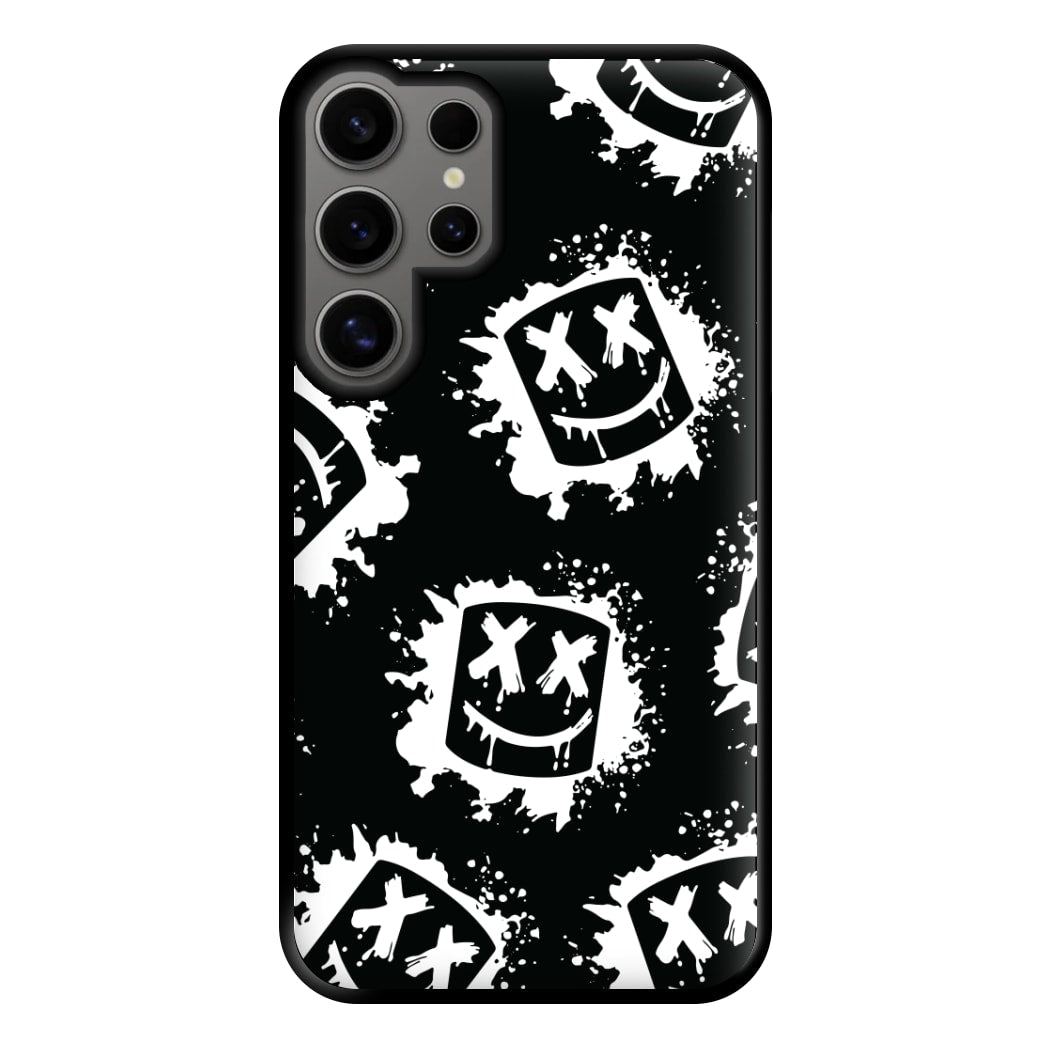 Black And White Helmet DJ Pattern Phone Case for Galaxy S24 Ultra