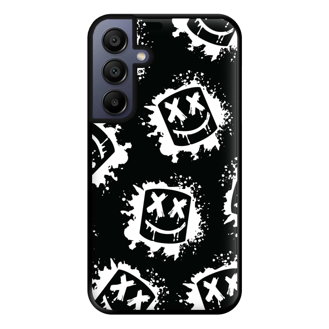 Black And White Helmet DJ Pattern Phone Case for Galaxy A16